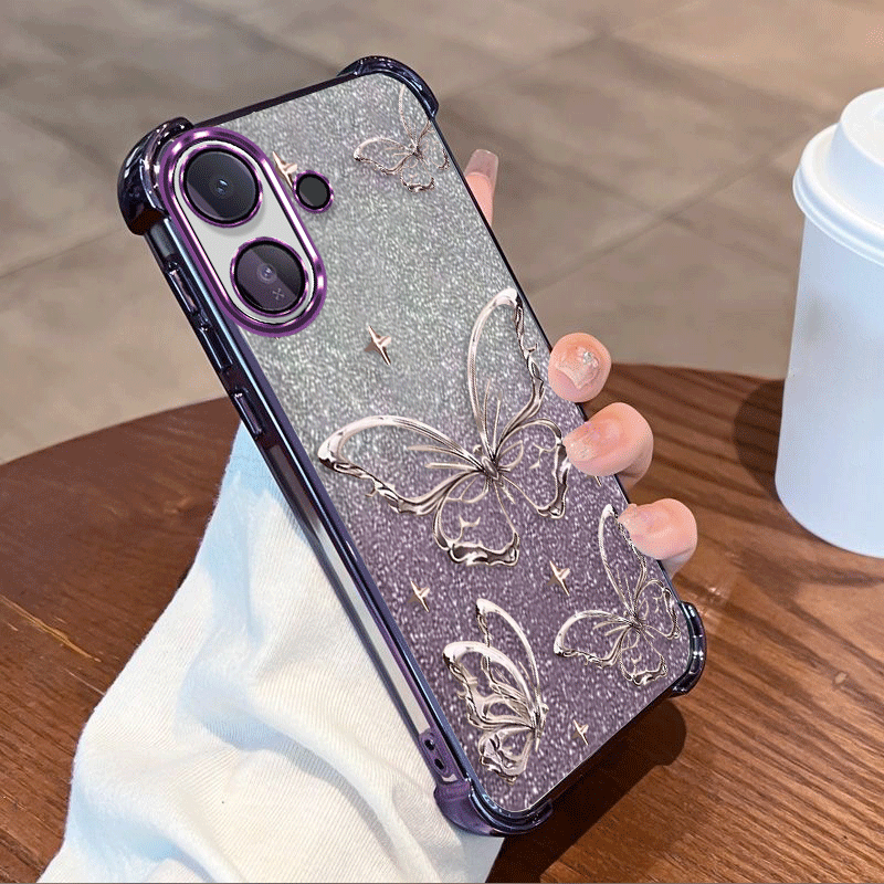 Glitter Shockproof Case - Glitter Plating Protective Cover For Vivo