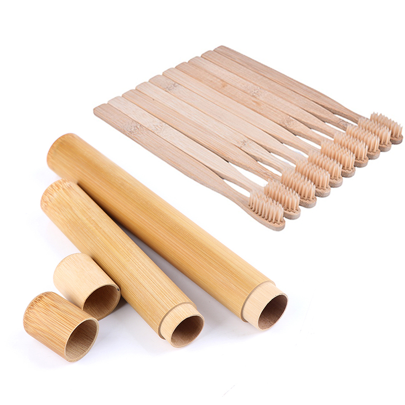 Biodegradable Eco Case - Eco Friendly Bamboo Toothbrush Soft Bristles
