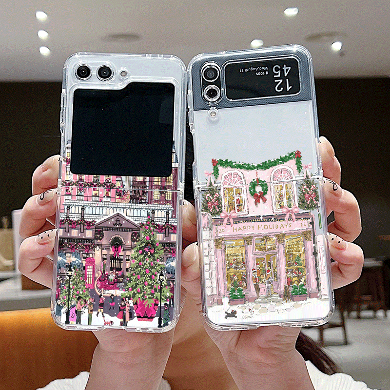 Phone Cases Z Fold 6 - Rural Building Snow Scenery Christmas Clear