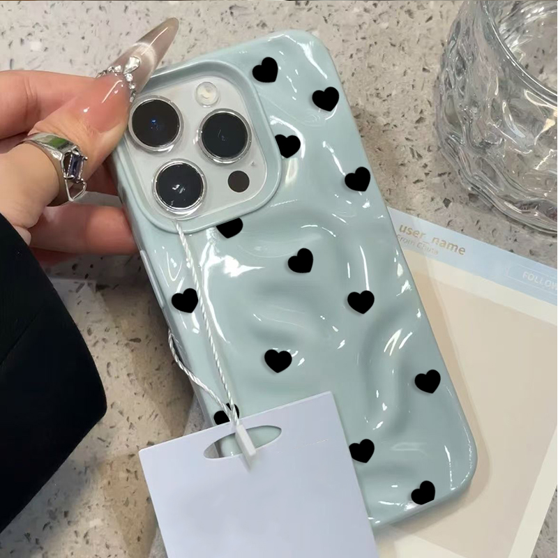 Aesthetic Cute Black Heart Sho - Phone Cases Cute Iphone 14 review and price