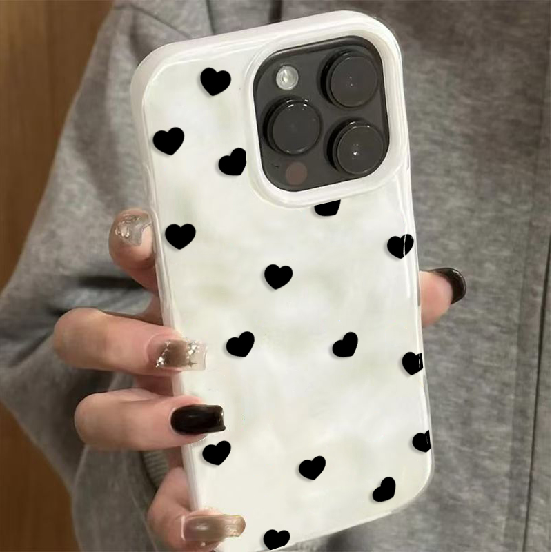 Aesthetic Cute Black Heart Sho - Phone Cases Cute Iphone 14 review and price