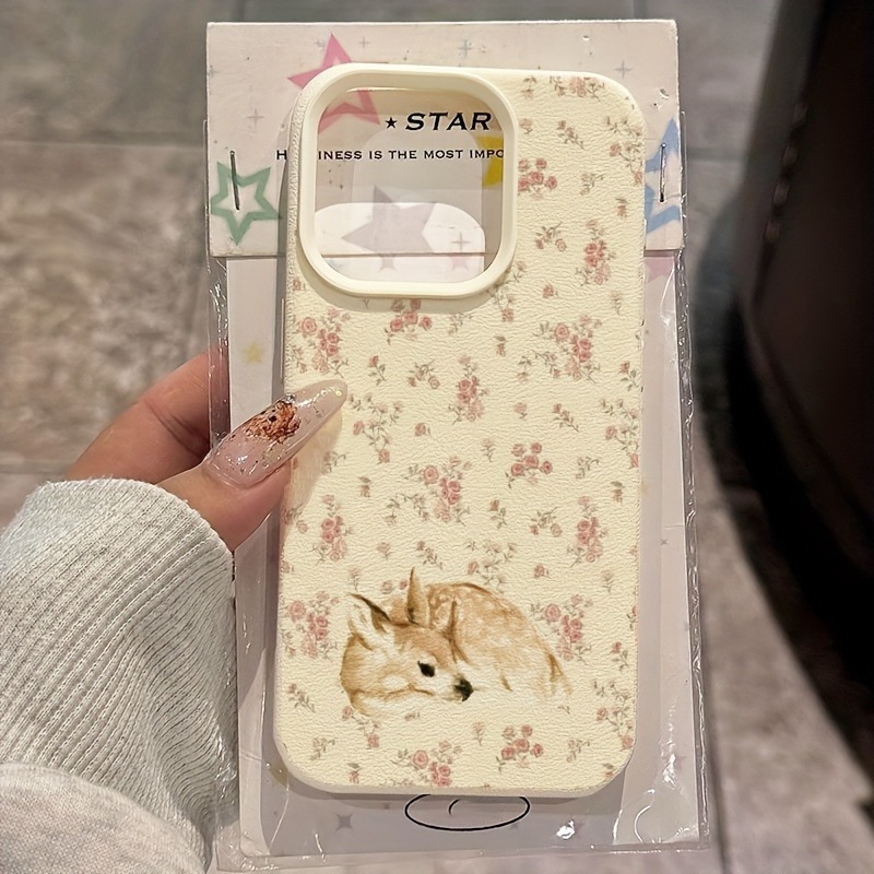 Cute Deer Full Floral Pattern  - Phone Cases Cute Iphone 14 review and price