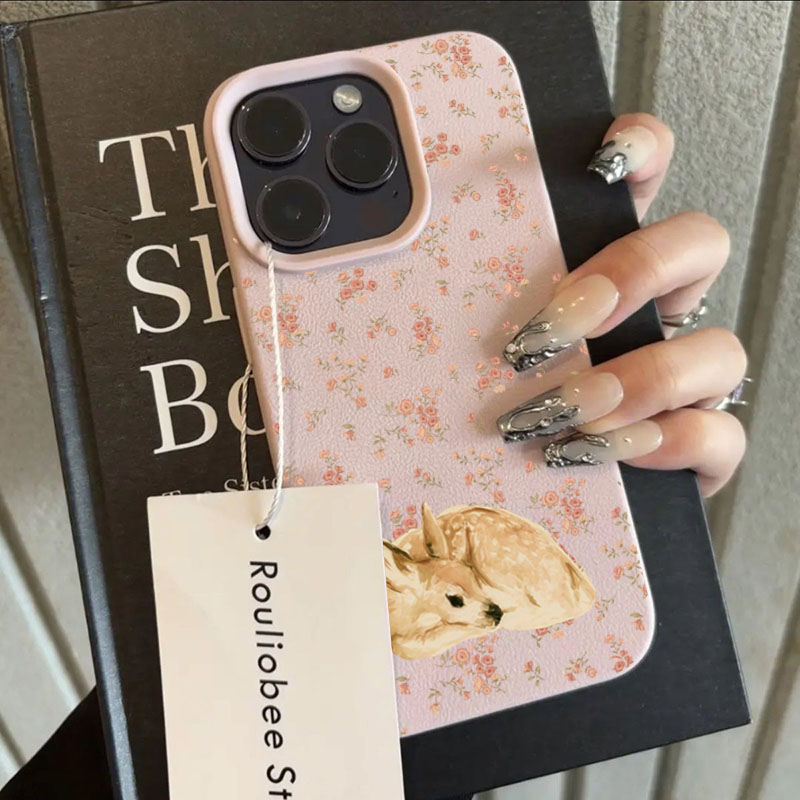 Cute Deer Full Floral Pattern  - Phone Cases Cute Iphone 14 review and price