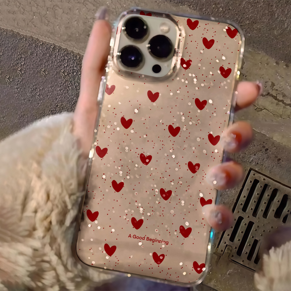 Pink Love Heart Clear Glitter  - Glitter Shockproof Case review and price