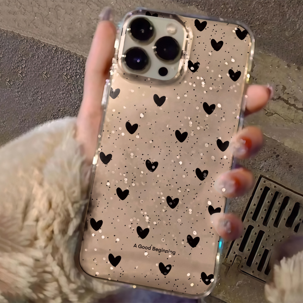 Pink Love Heart Clear Glitter  - Glitter Shockproof Case review and price