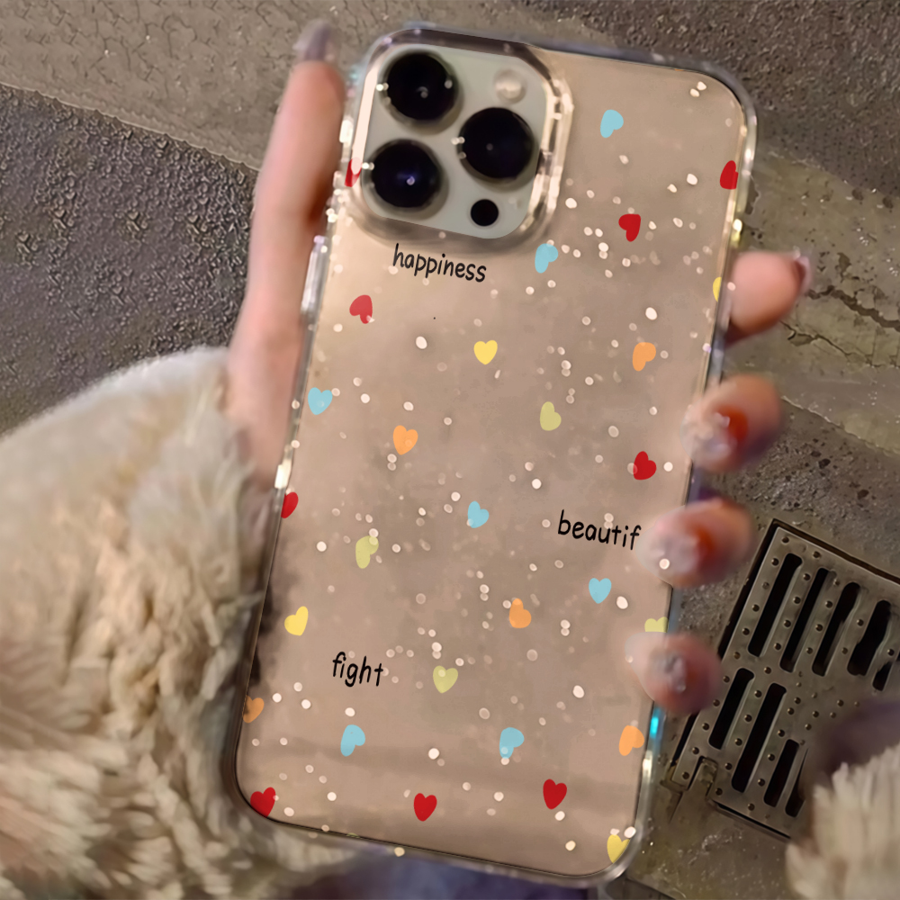 Luxury Simple Polka Dots Clear - Glitter Shockproof Case review and price