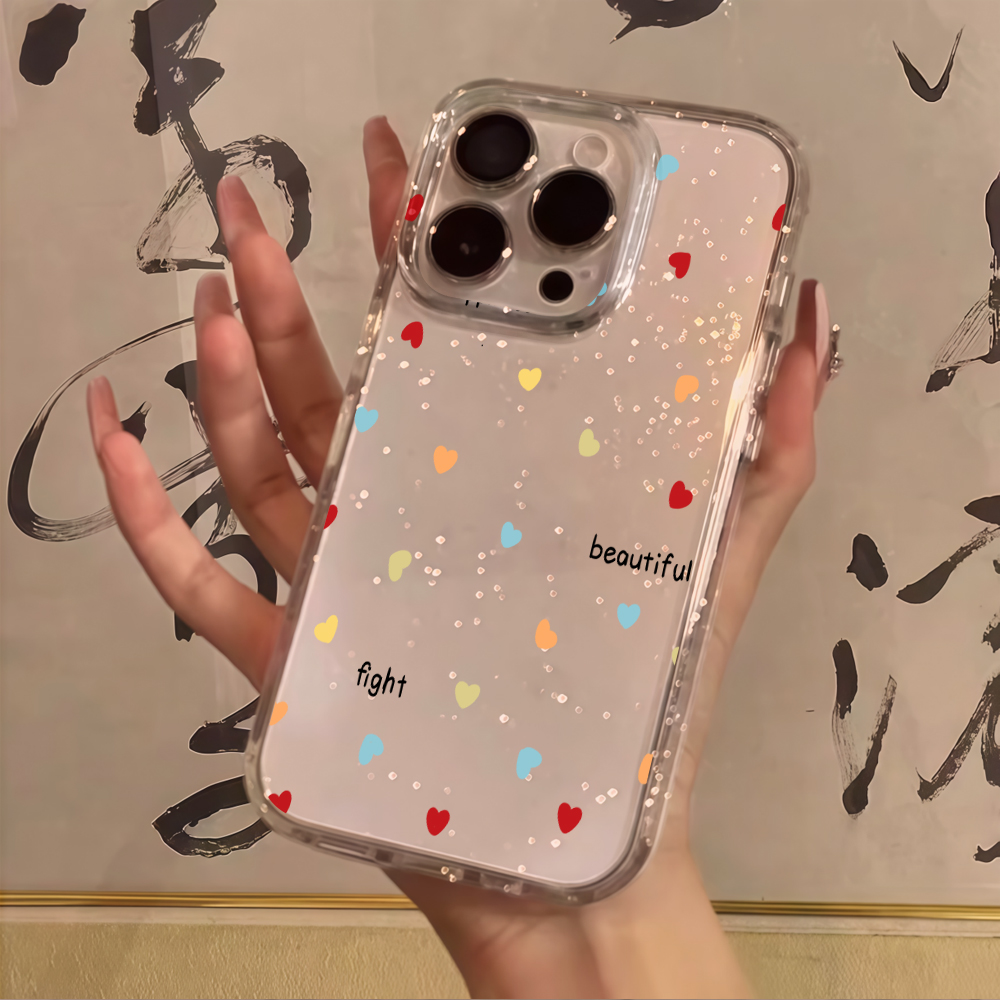 Luxury Simple Polka Dots Clear - Glitter Shockproof Case review and price