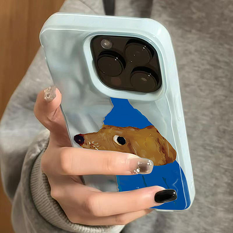 Blue Hat Puppy Folds Texture S - Phone Cases Cute Iphone 14 review and price