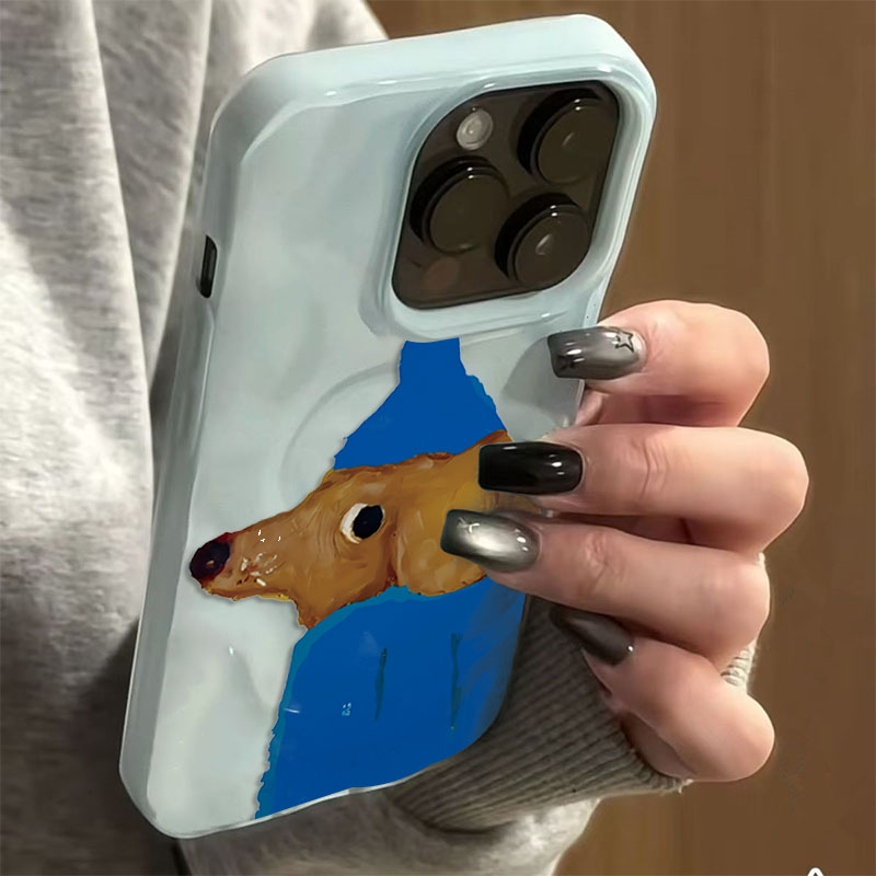 Blue Hat Puppy Folds Texture S - Phone Cases Cute Iphone 14 review and price