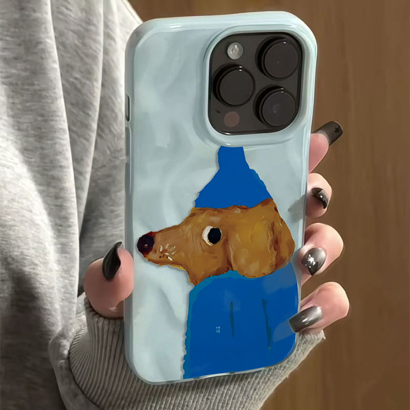 Blue Hat Puppy Folds Texture S - Phone Cases Cute Iphone 14 review and price