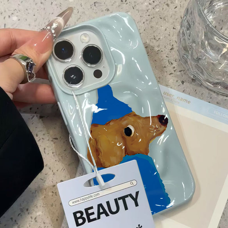 Blue Hat Puppy Folds Texture S - Phone Cases Cute Iphone 14 review and price
