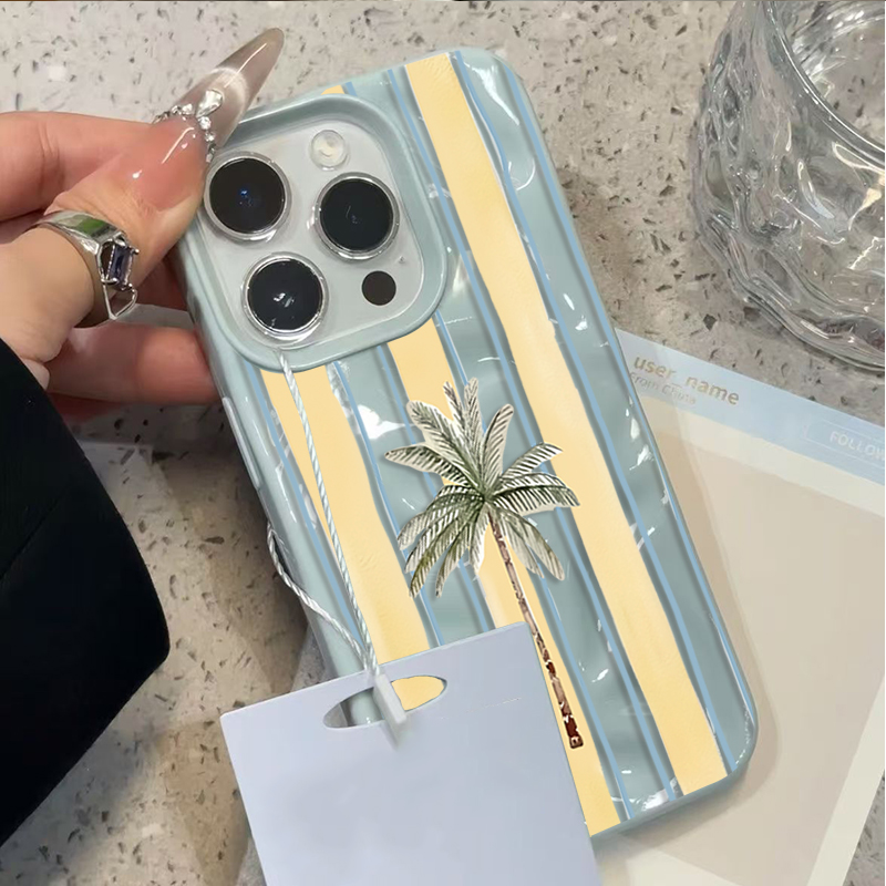Cute Palm Tree Striped Summer  - Phone Cases Cute Iphone 14 review and price