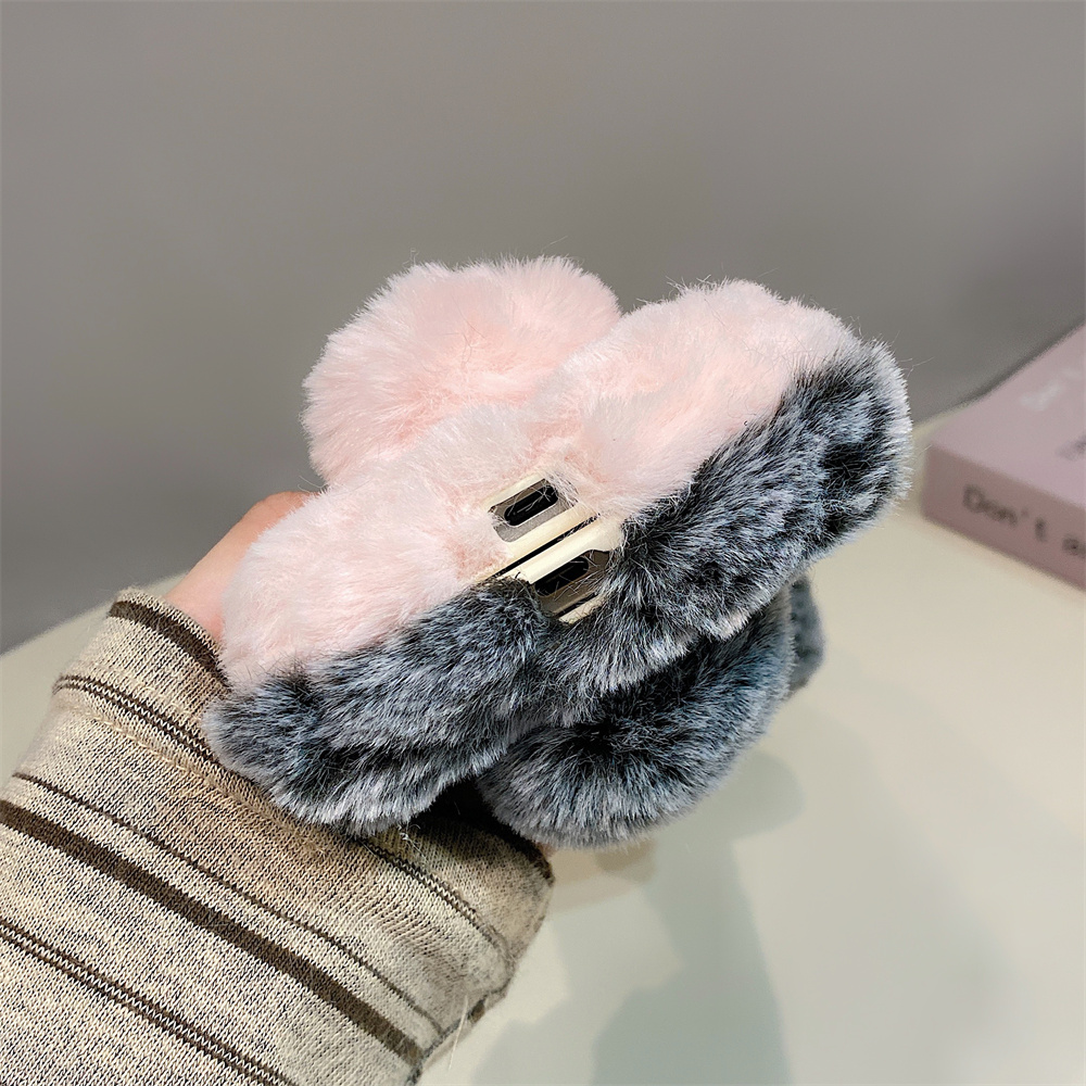 Cute Rabbit Ears Fluffy Stand  - Phone Cases Samsung Galaxy review and price