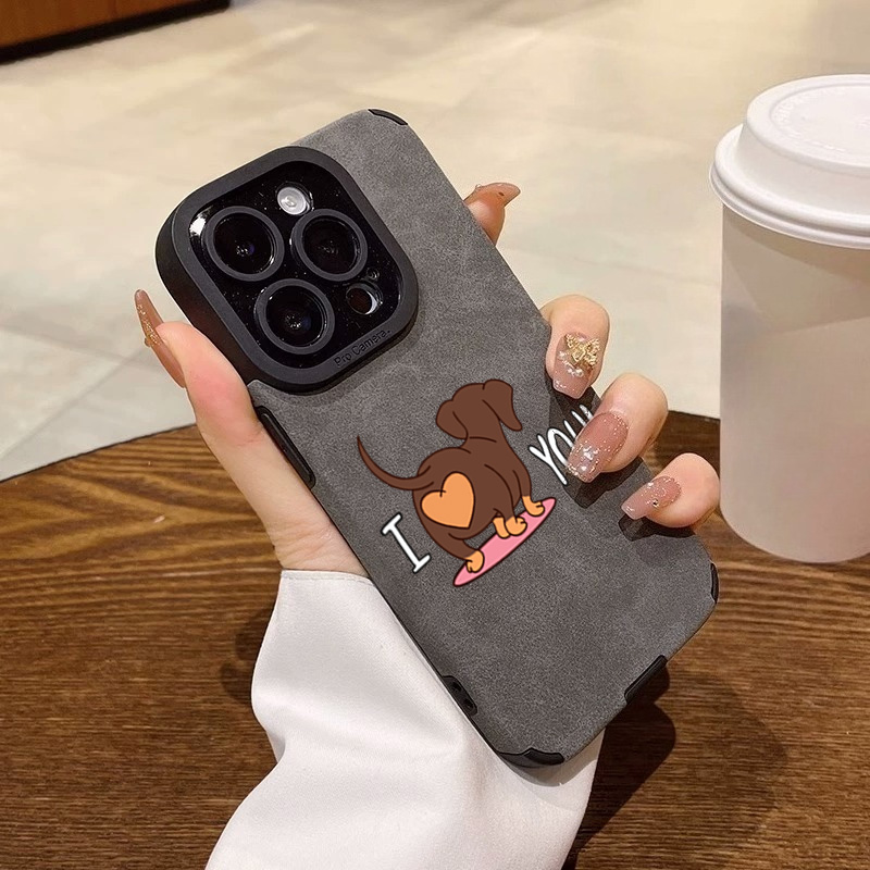 Cute Dachshund Heart Print Pho - Phone Cases Cute Iphone 14 review and price